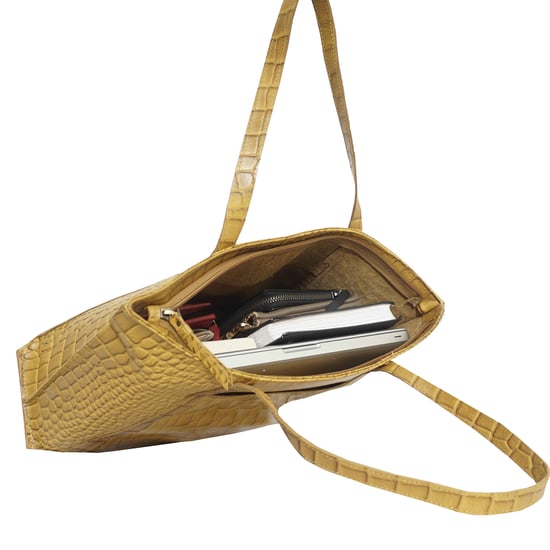 AGNES' Croc Embossed Real Leather Designer Tote Bag - Image 5