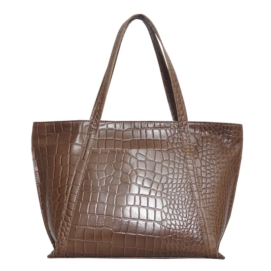 AGNES' Croc Embossed Real Leather Designer Tote Bag - Image 4