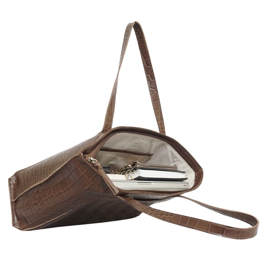 AGNES' Croc Embossed Real Leather Designer Tote Bag - Image 5