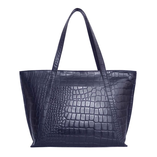 AGNES' Croc Embossed Real Leather Designer Tote Bag - Image 4