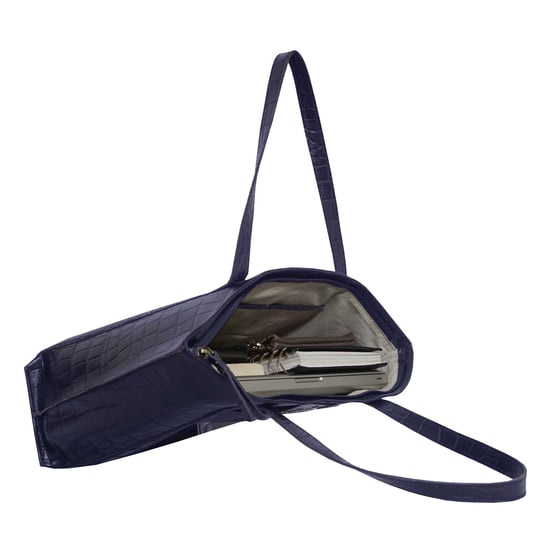 AGNES' Croc Embossed Real Leather Designer Tote Bag - Image 5