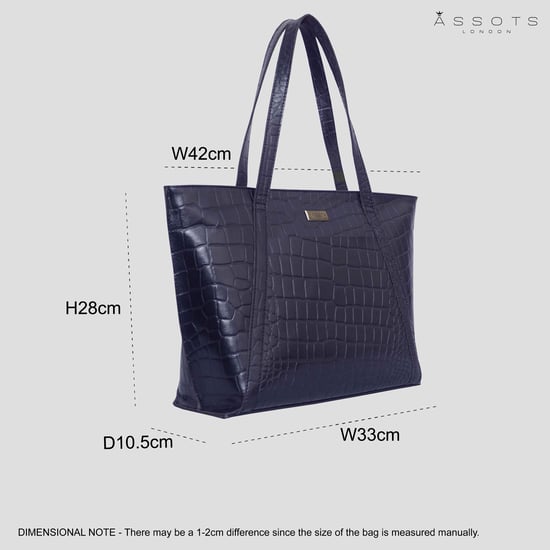 AGNES' Croc Embossed Real Leather Designer Tote Bag - Image 6