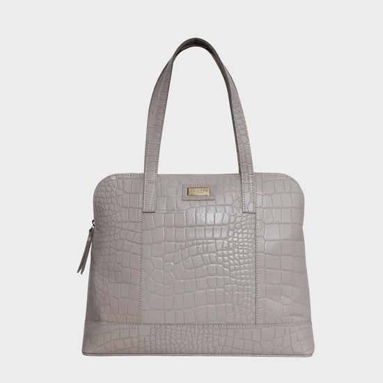 EVA' Croc Embossed Real Leather Designer Unlined Tote Bag - Image 1