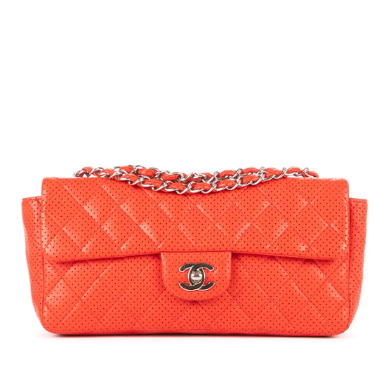 East West Perforated Flap Shoulder Bag - Image 1