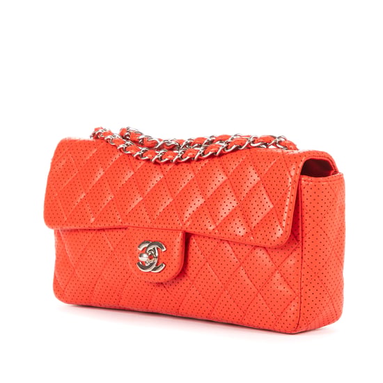 East West Perforated Flap Shoulder Bag - Image 2