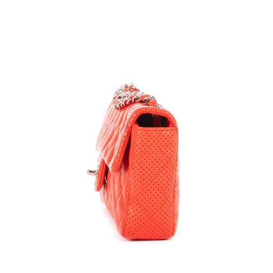 East West Perforated Flap Shoulder Bag - Image 3