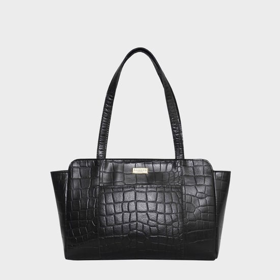 'JUDITH' Croc Real Leather Shoulder Bag - Image 1