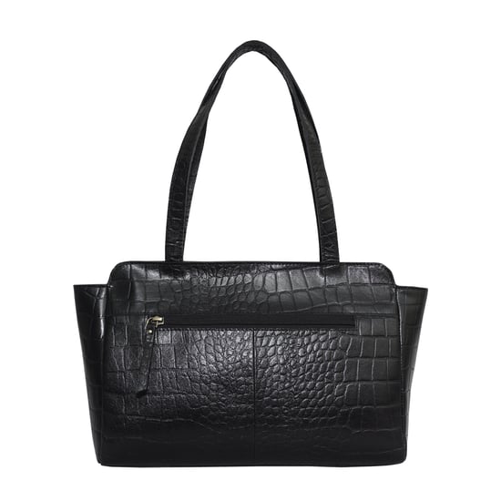 'JUDITH' Croc Real Leather Shoulder Bag - Image 3