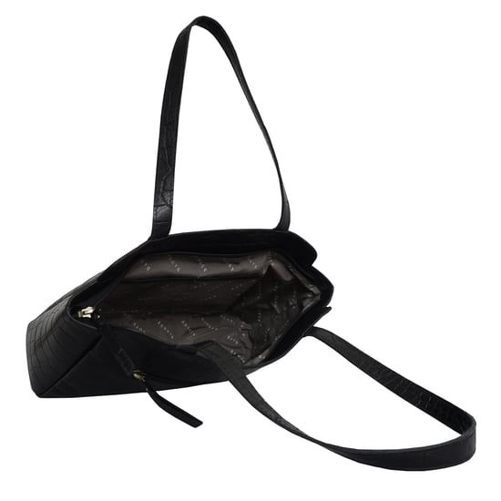 'JUDITH' Croc Real Leather Shoulder Bag - Image 4