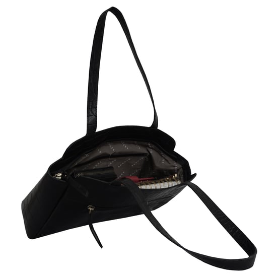 'JUDITH' Croc Real Leather Shoulder Bag - Image 5