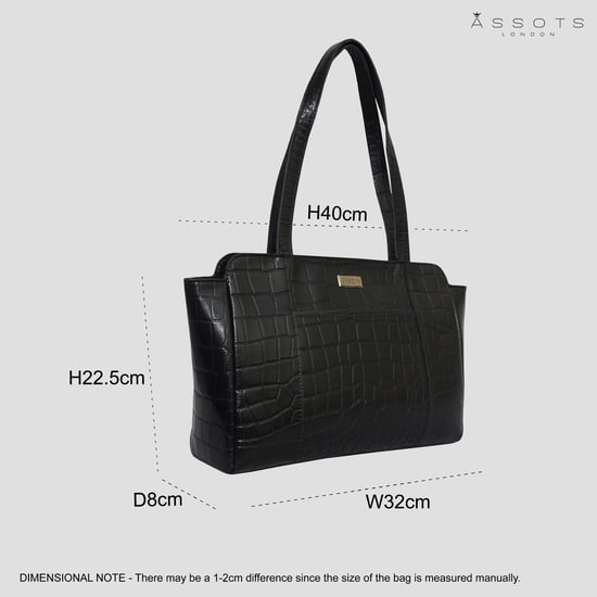 'JUDITH' Croc Real Leather Shoulder Bag - Image 6