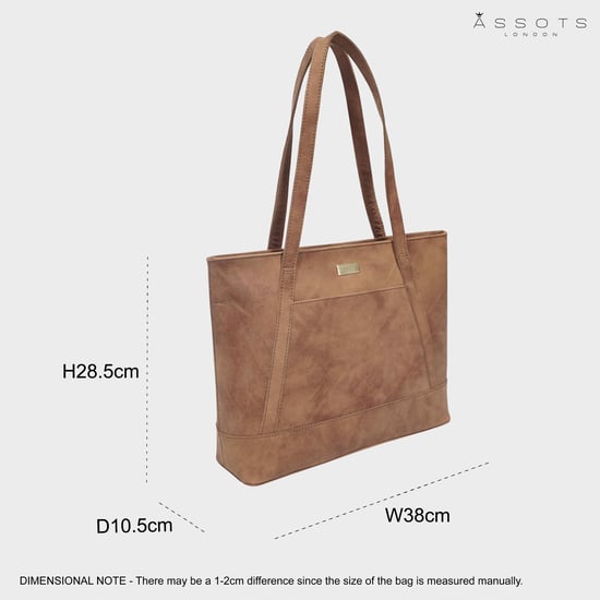 EVELYN' Real Leather Designer Tote Work Bag - Image 6