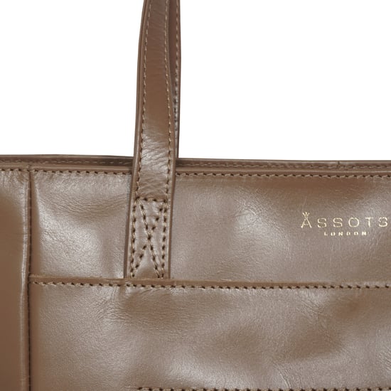LINDA' Smooth Real Leather Unlined Tote Bag - Image 2