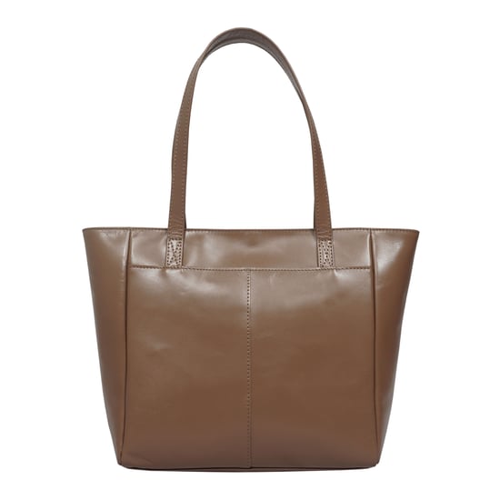 LINDA' Smooth Real Leather Unlined Tote Bag - Image 3
