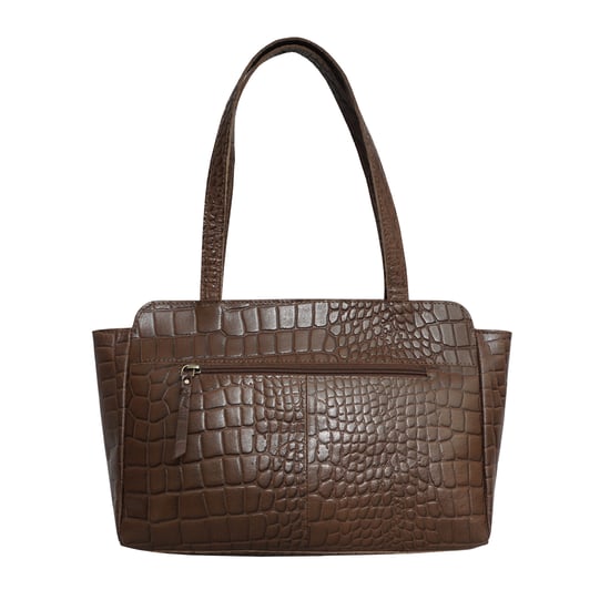 'JUDITH' Croc Real Leather Shoulder Bag - Image 3