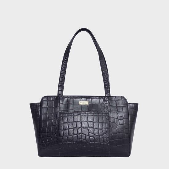 'JUDITH' Croc Real Leather Shoulder Bag - Image 1