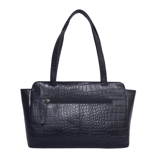 'JUDITH' Croc Real Leather Shoulder Bag - Image 3