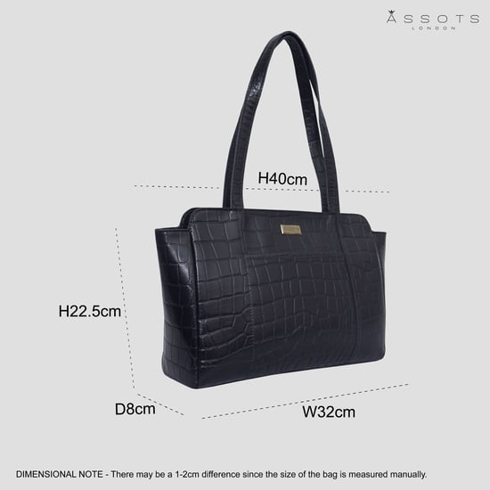 'JUDITH' Croc Real Leather Shoulder Bag - Image 6