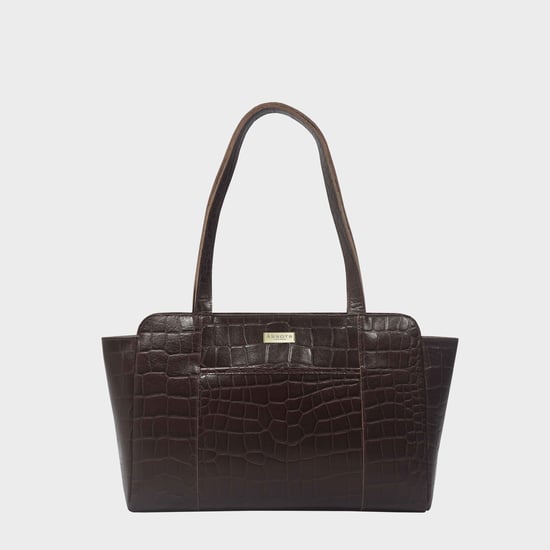 'JUDITH' Croc Real Leather Shoulder Bag - Image 1