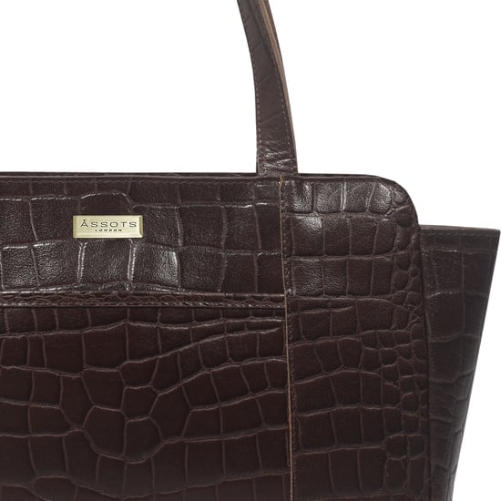 'JUDITH' Croc Real Leather Shoulder Bag - Image 2
