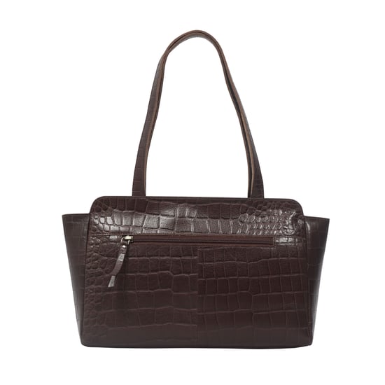 'JUDITH' Croc Real Leather Shoulder Bag - Image 3