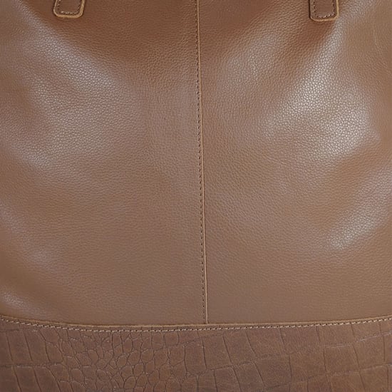 SIENNA' Embossed Croc + Pebble Grain Unlined Leather Tote Bag - Image 2