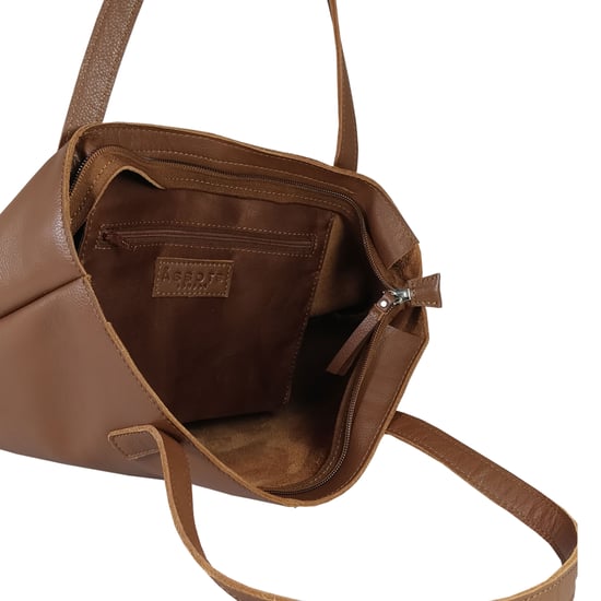 SIENNA' Embossed Croc + Pebble Grain Unlined Leather Tote Bag - Image 3