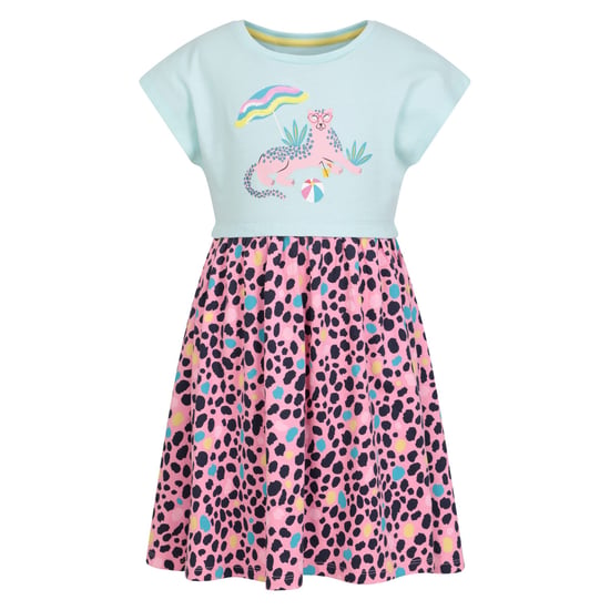 Mountain Warehouse Jurk van organisch katoen met luipaardprint voor meisjes (Lichtblauw) - Image 1
