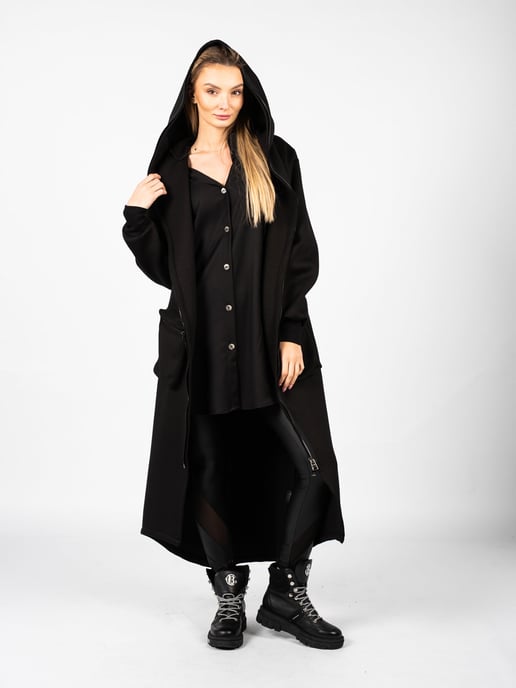 La Haine Inside Us Coat Unisex-LW623 Woman's Black - Image 1