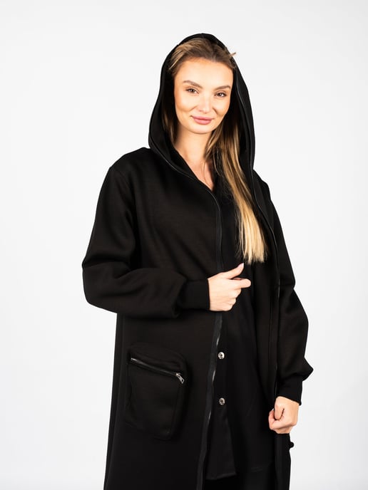 La Haine Inside Us Coat Unisex-LW623 Woman's Black - Image 3