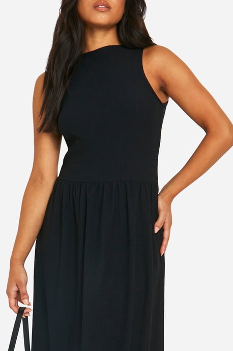 Petite Crinkle Drop Waist Racer Maxi Dress - Image 3
