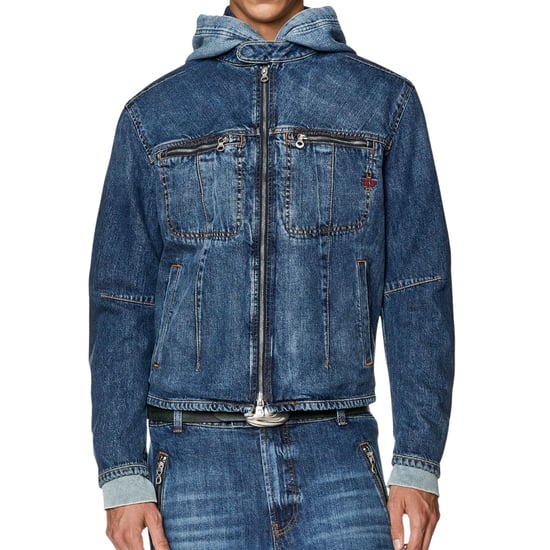 Diesel Back Logo Blå Over Denim Jacka - Image 3