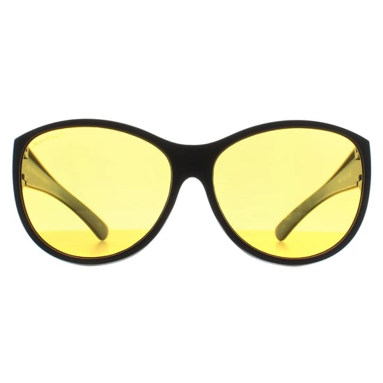 Montana Butterfly Womens Mat Zwart Geel Gepolariseerd FO8 Fit Over Glasses Night Driving Sunglasses - Image 2