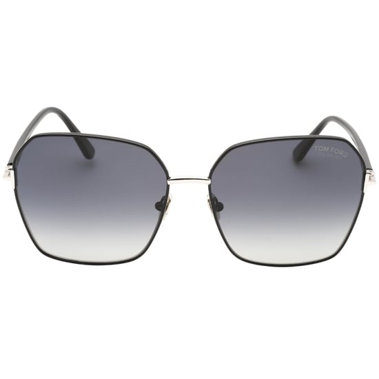 Tom Ford Claudia-02 Smoke Polarized Lens Shiny Black Sunglasses - Image 1