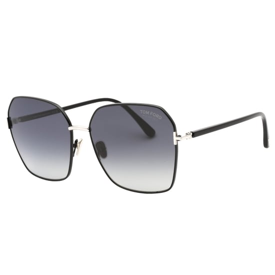 Tom Ford Claudia-02 Smoke Polarized Lens Shiny Black Sunglasses - Image 2