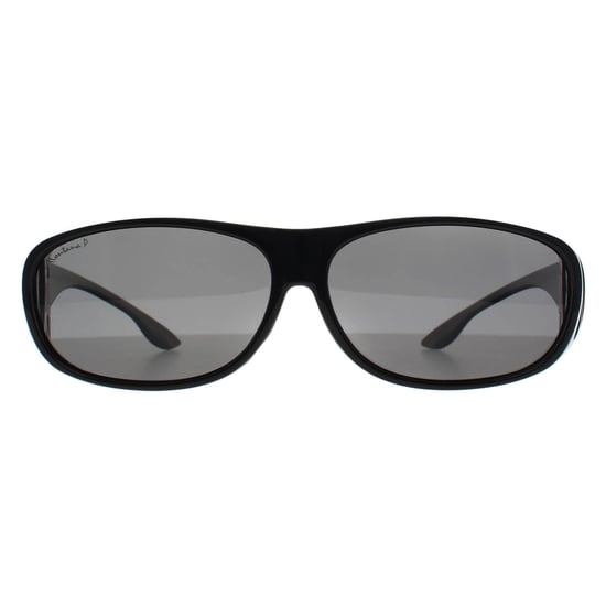 Montana Rechthoek Unisex Glimmend Zwart Rook Gepolariseerd FO2 Fit Over Bril Zonnebril - Image 2