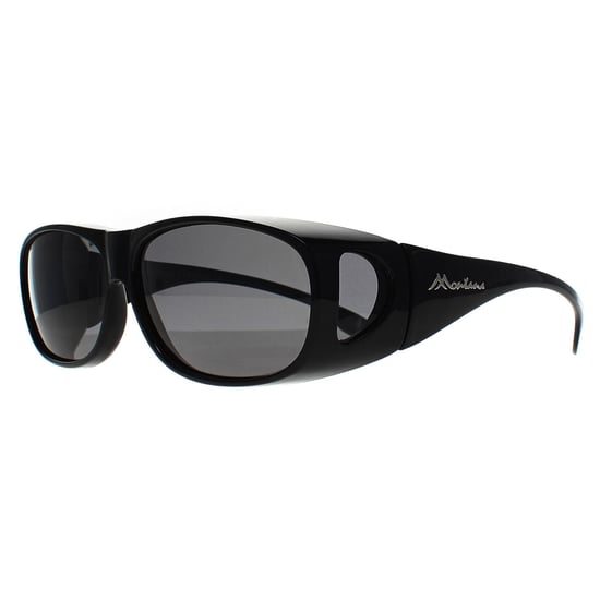 Montana Rechthoek Unisex Glimmend Zwart Rook Gepolariseerd FO2 Fit Over Bril Zonnebril - Image 3