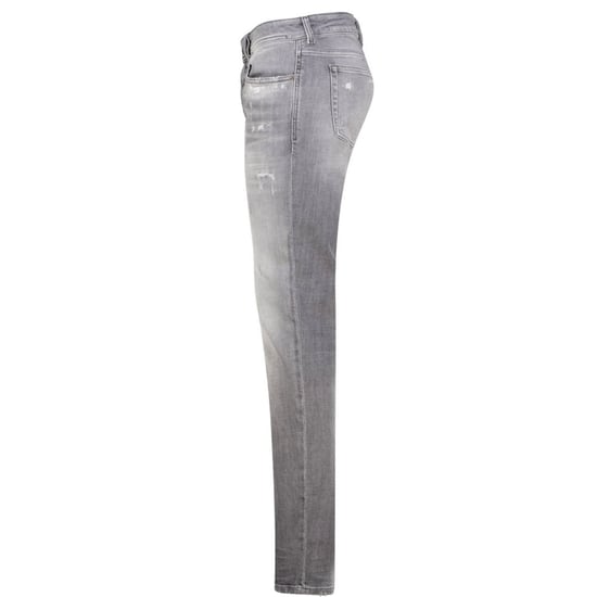 Diesel 1979 Sleenker Frayed Grey Faded Denim Jeans - Image 3