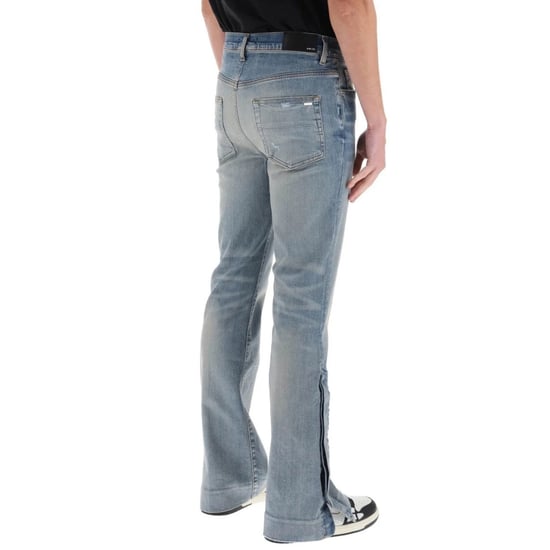 Amiri Stack Kick Flare Leg Clay Indigo Blue Jeans