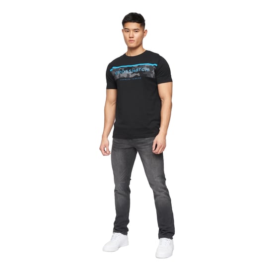 Crosshatch Mens Svelte Stretch Jeans (Washed Grey) - Image 3