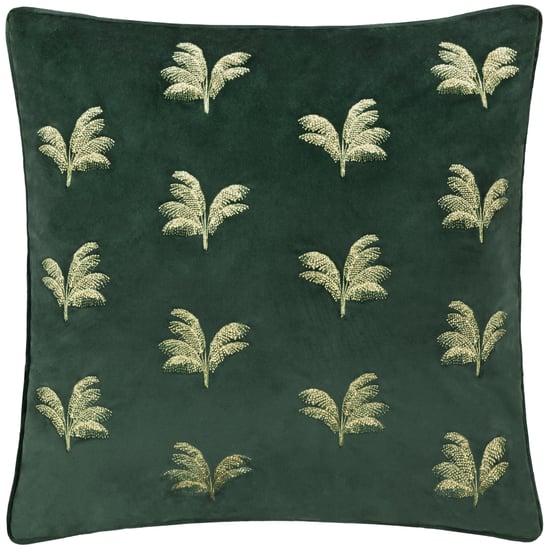 Paoletti Guilded Palms Embroidered Feather Filled Cushion - Image 1