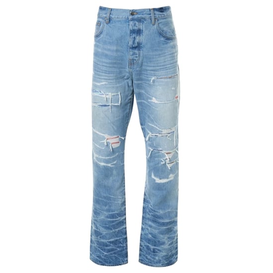 Amiri Aloha Patch Straight Fit vervaagde indigoblauwe denimjeans - Image 1