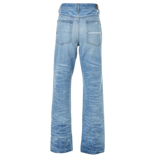Amiri Aloha Patch Straight Fit vervaagde indigoblauwe denimjeans - Image 2