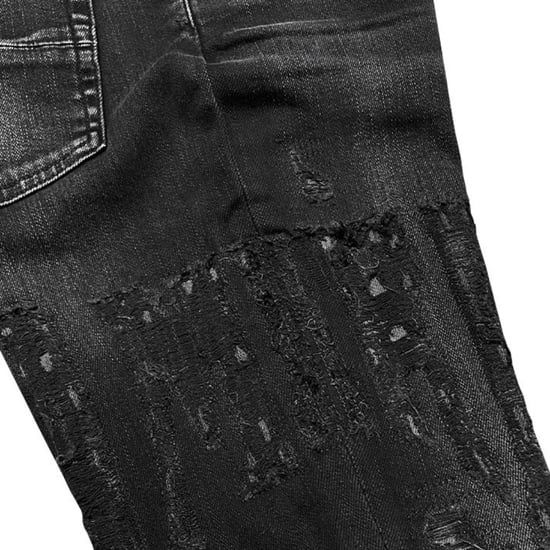 Amiri slim-fit versleten Amiri-logo verouderde zwarte denimjeans - Image 3
