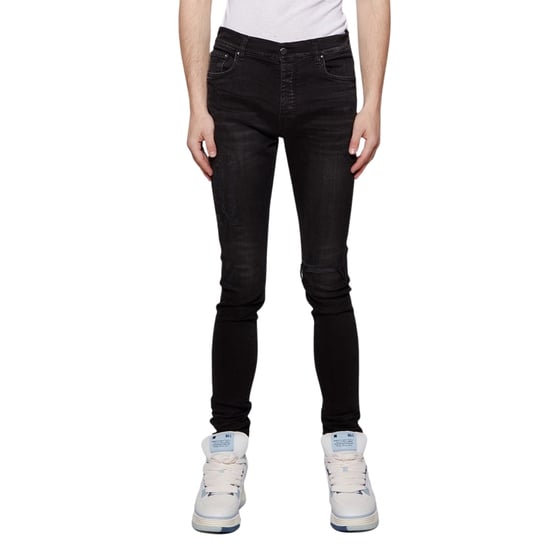 Amiri slim-fit versleten Amiri-logo verouderde zwarte denimjeans - Image 4