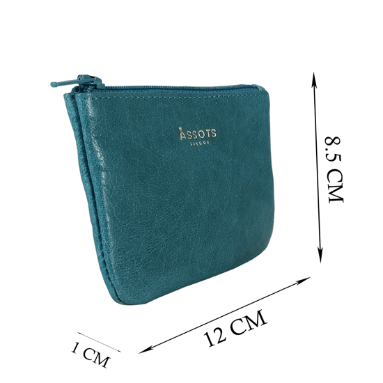 Poppy' Full Grain Leather Zip Top Coin Purse - Image 5
