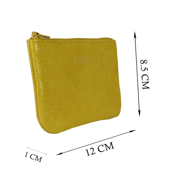 Poppy' Full Grain Leather Zip Top Coin Purse - Image 5