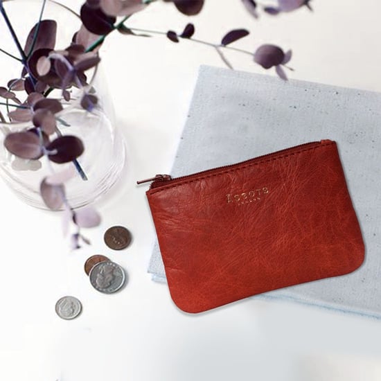 Poppy' Full Grain Leather Zip Top Coin Purse - Image 3