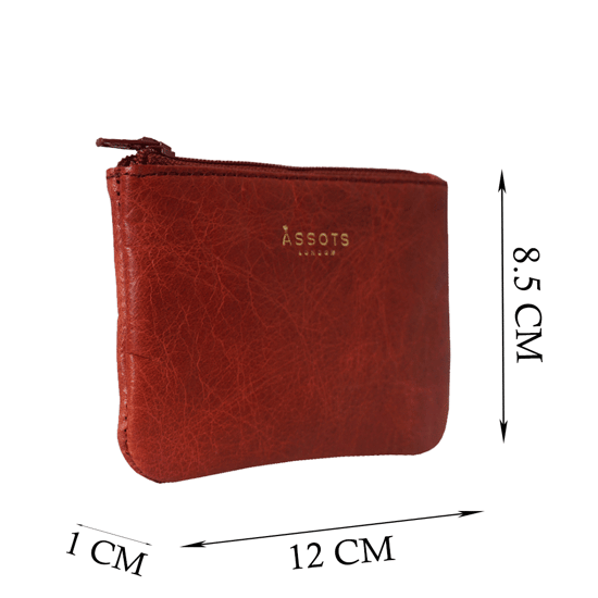 Poppy' Full Grain Leather Zip Top Coin Purse - Image 6