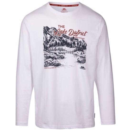 Trespass Mens Chira Printed Long-Sleeved T-Shirt (White) - Image 1